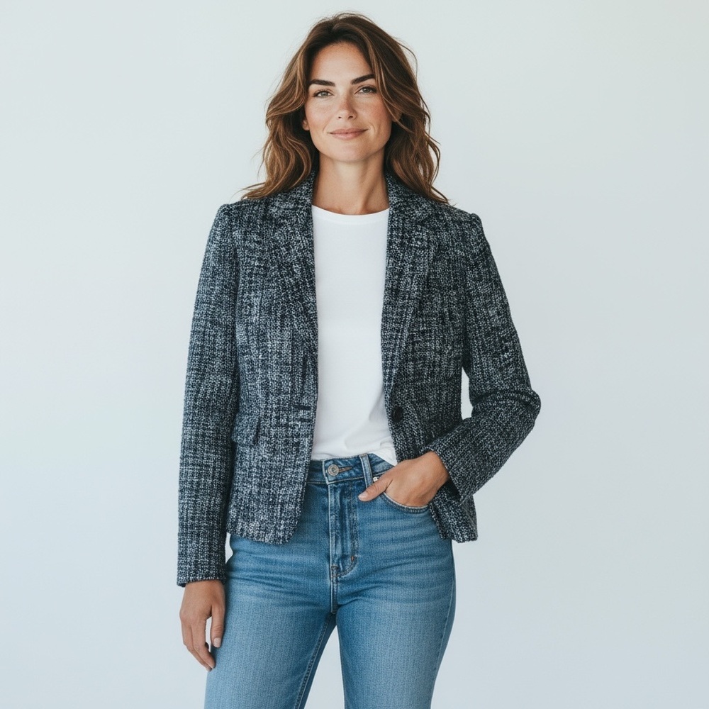 Mossimo Supply Co. Black and White Tweed Blazer